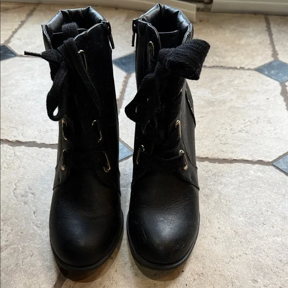 Apt. 9 Black Combat Boots - Picture 1 of 5